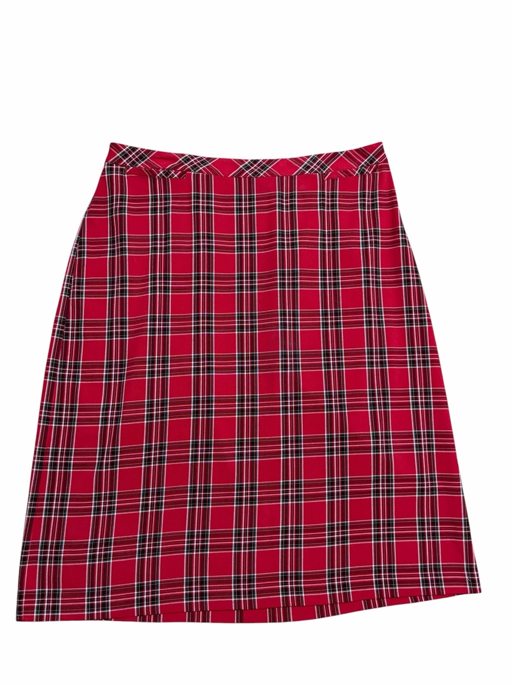 CJ Banks Red Plaid Tartan A-Line Skirt Classic Preppy Holiday Style 2X Academia